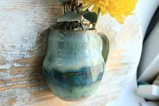 Handmade Ceramic Wall Vase – Unique Rustic Wall Decor, Perfect for Flowers or Greenery