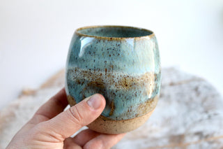 Light Green Art Ceramic Mug - Functional Pottery Artwork for Coffee Lovers