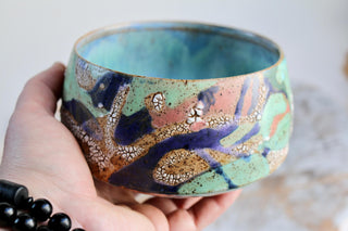 Unique Handmade Japanese style tea bowl - Functional Pottery Artwork for Matcha style lovers.