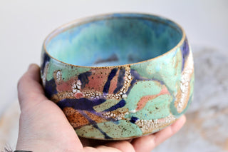 Unique Handmade Japanese style tea bowl - Functional Pottery Artwork for Matcha style lovers.