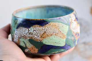 Unique Handmade Japanese style tea bowl - Functional Pottery Artwork for Matcha style lovers.