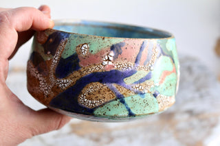 Unique Handmade Japanese style tea bowl - Functional Pottery Artwork for Matcha style lovers.