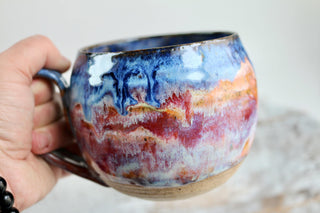 Hand Painted Ceramic Art Mug, Unique Gift for Coffee Lovers, One-of-a-Kind Artwork, Unique Gift