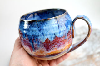 Hand Painted Ceramic Art Mug, Unique Gift for Coffee Lovers, One-of-a-Kind Artwork, Unique Gift