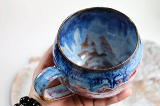 Hand Painted Ceramic Art Mug, Unique Gift for Coffee Lovers, One-of-a-Kind Artwork, Unique Gift