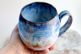 Large Sunset Artwork Ceramic Mug - Unique Golden Design, Handmade Functional Pottery, Perfect Gift for Art Lovers & Coffee Enthusiasts