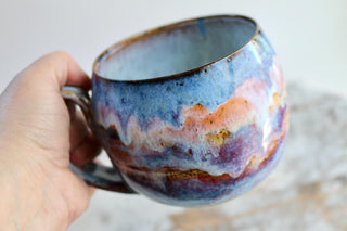 Hand Painted Sunset Art Mug, Unique Gift for Coffee Lovers, One-of-a-Kind Artwork, Unique Gift