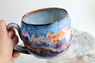 Hand Painted Sunset Art Mug, Unique Gift for Coffee Lovers, One-of-a-Kind Artwork, Unique Gift