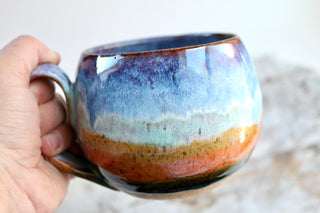 Hand Painted Sunset Art Mug, Unique Gift for Coffee Lovers, One-of-a-Kind Artwork, Unique Gift