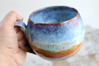 Hand Painted Sunset Art Mug, Unique Gift for Coffee Lovers, One-of-a-Kind Artwork, Unique Gift