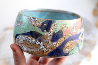 Unique Handmade Japanese style tea bowl - Functional Pottery Artwork for Matcha style lovers.