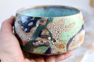 Unique Handmade Japanese style tea bowl - Functional Pottery Artwork for Matcha style lovers.