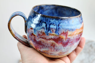 Hand Painted Ceramic Art Mug, Unique Gift for Coffee Lovers, One-of-a-Kind Artwork, Unique Gift