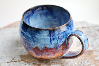 Hand Painted Ceramic Art Mug, Unique Gift for Coffee Lovers, One-of-a-Kind Artwork, Unique Gift