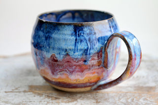 Hand Painted Ceramic Art Mug, Unique Gift for Coffee Lovers, One-of-a-Kind Artwork, Unique Gift