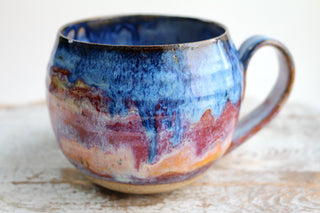 Hand Painted Ceramic Art Mug, Unique Gift for Coffee Lovers, One-of-a-Kind Artwork, Unique Gift