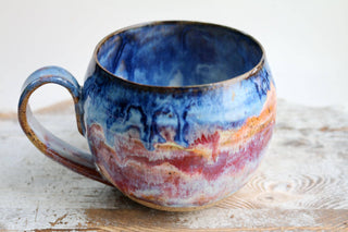 Hand Painted Ceramic Art Mug, Unique Gift for Coffee Lovers, One-of-a-Kind Artwork, Unique Gift