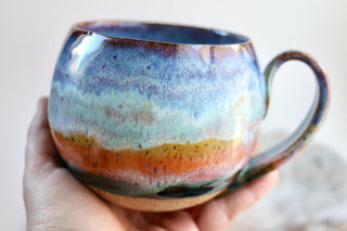 Hand Painted Sunset Art Mug, Unique Gift for Coffee Lovers, One-of-a-Kind Artwork, Unique Gift