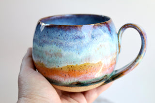 Hand Painted Sunset Art Mug, Unique Gift for Coffee Lovers, One-of-a-Kind Artwork, Unique Gift