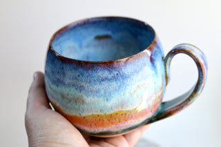 Hand Painted Sunset Art Mug, Unique Gift for Coffee Lovers, One-of-a-Kind Artwork, Unique Gift