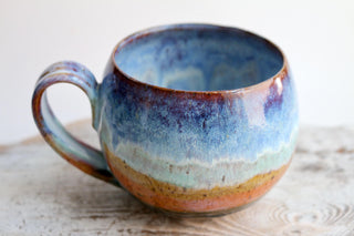 Hand Painted Sunset Art Mug, Unique Gift for Coffee Lovers, One-of-a-Kind Artwork, Unique Gift