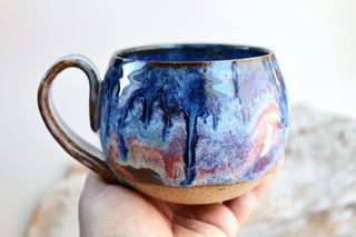 Hand Painted Ceramic Art Mug, Unique Gift for Coffee Lovers, One-of-a-Kind Artwork, Unique Gift