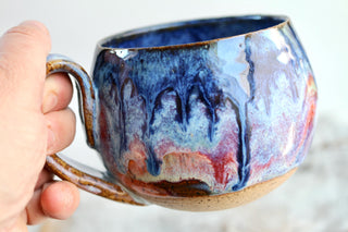 Hand Painted Ceramic Art Mug, Unique Gift for Coffee Lovers, One-of-a-Kind Artwork, Unique Gift