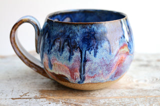 Hand Painted Ceramic Art Mug, Unique Gift for Coffee Lovers, One-of-a-Kind Artwork, Unique Gift